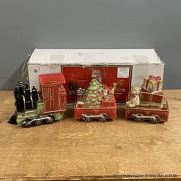 Three-Piece Porcelain Christmas Train Set From Old Time Pottery Inc.