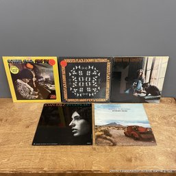 Five Vinyl Record Album Collection With Roberta Flack, Carole King, Barbara Streisand, And Joan Baez