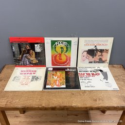 Six Vinyl Record Collection Of Various Movie And Musical Soundtracks