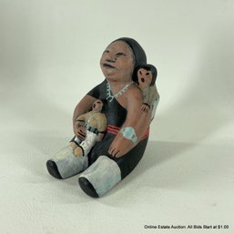Robbins Navajo Pow-wow 7/98 Ceramic Mother And Children