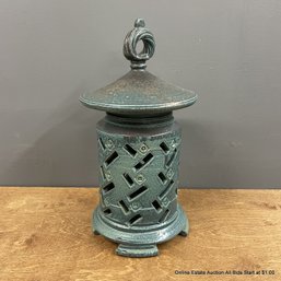 Ceramic Lidded Pagoda Lantern Signed