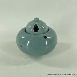 Celadon Glaze With Black Dots Porcelain Lidded Incense Burner