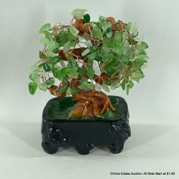 Glass, Copper Wire And Resin Potted Tree