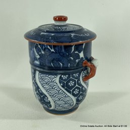 Japanese Lidded Porcelain Tea Cup