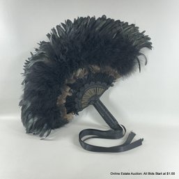 Elaborate Black Feather Fan By Gypsy Renaissance (LOCAL PICKUP OR UPS STORE SHIP ONLY)
