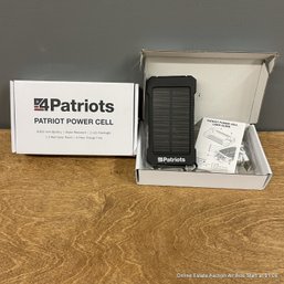 Two 4 Patriots Power Cells In Original Boxes With 1.5 Watt Solar Panel And 2 LED Flashlight