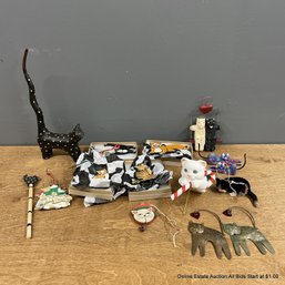 Cat Themed Ornaments And Assorted Decor