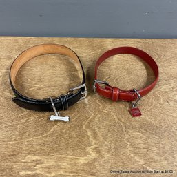 2 Coach Leather Collars