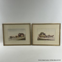 Pair Of Framed Offset Lithographs