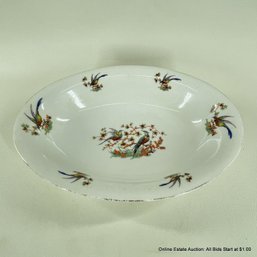 Bohemia Porcelain China Vegetable Serving Bowl With Bird Pattern
