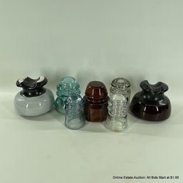 Assorted Glass And Ceramic Insulators From McLaughlin, Armstrongs, Hemingray, Whitehall Tatum Co, And More