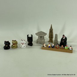 Collection Of Nine Assorted Asian Figurines