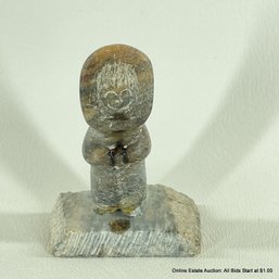 Anayak Signed Hand Carved Stone Inuit Figurine