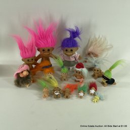 Sixteen Assorted Vintage Troll Dolls