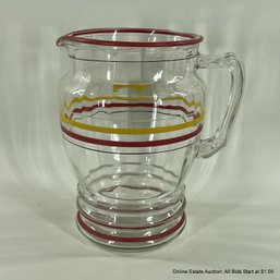 Vintage Striped Glass Pitcher