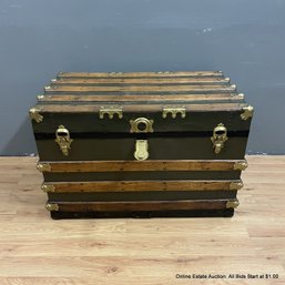 Metal And Wood Trunk With Leather Handles And Removable Insert (LOCAL PICK UP ONLY)