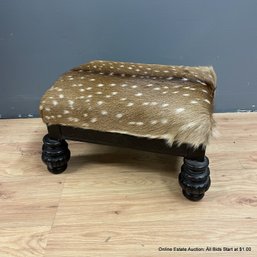 Foot Stool With Animal Hide Cushion (LOCAL PICK UP ONLY)