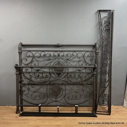 Powder Coated Metal Art Nouveau Style Queen Bed Frame With Decorative Side Rails (LOCAL PICK UP ONLY)