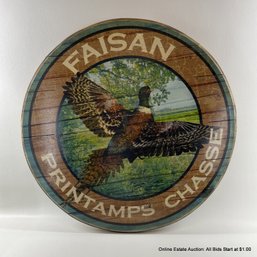 Pheasant Printed Wood Lazy Susan