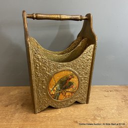 Painted Wood Magazine Holder With Parrot Design (LOCAL PICK UP ONLY)