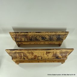 Pair Of Bamboo Floating Wall Shelves (LOCAL PICK UP ONLY)