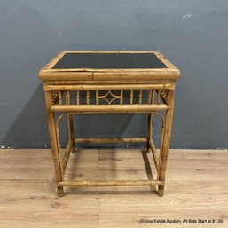 Bamboo Side Table With Mirror Top (lOCAL PICK UP ONLY)