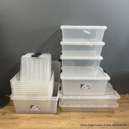 17 Assorted Plastic Storage Bins With Lids (LOCAL PICK UP ONLY)