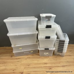 17 Plastic Storage Bins With Lids (LOCAL PICK UP ONLY)