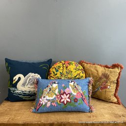 Four Assorted Decorative Throw Pillows