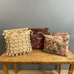 Five Assorted Decorative Throw Pillows