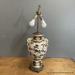 Vintage Japanese Painted Ceramic Lamp, No Shade (LOCAL PICK UP ONLY)