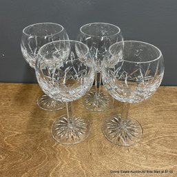 Set Of Four Waterford Lismore Oversized Wine Glasses  (Local Pick Up Or UPS Store Ship Only)