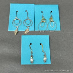 Set Of Three Handmade Earrings