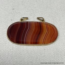 18K Yellow Gold & Sardonyx Agate Pendant 12.23 Grams