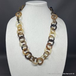 Tortoise Shell Style Acrylic Rings Necklace