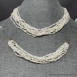 Multi-Strand Baroque Seed Pearl Necklace And Bracelet Set 71 Grams