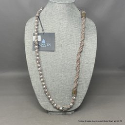 Lanvin Faux Pearl And Silk Blend Necklace With Original Tag