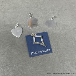 4 Charms 14k White Gold & Sterling Silver