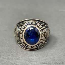 10K Yellow Gold & Blue Stone 1951 University Of Delaware Class Ring 21 Grams