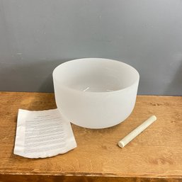 Massive Pure Quartz Crystal Sound Bowl With Suede Wrapped Striker