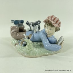 Lladro Porcelain Figure Boy With Dog