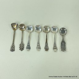 7 Tiny Sterling And Silver Norwegian Salt Spoons 19 Grams