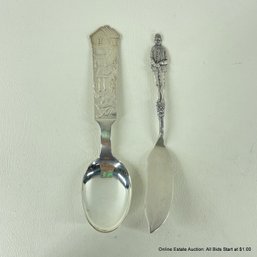 .830 Silver Spreader And Little Red Riding Hood Spoon 44 Grams