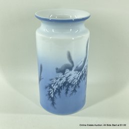 Porsgrund Springende Ekorn Porcelain Vase With Squirrels