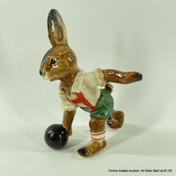 Goebel Bavarian Bowling Bunny Porcelain Figure