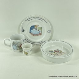 Wedgwood Peter Rabbit Child's Dining Set Plate Insulated Bowl Mug Egg Cup