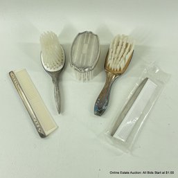 2 Child's Sterling Hair Brush And Comb Sets