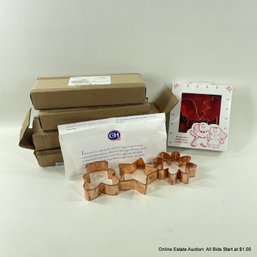 19 Copper Cookie Cutters From C&H And Boston Mountain Copper Co., Most In Original Boxes