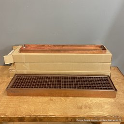 Set Of 4 Copper Plant Drainage Tray In Original Boxes And Plain Tray (LOCAL PICK UP ONLY)