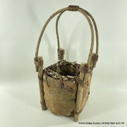 Bark, Twigs, And Leaves Small Basket